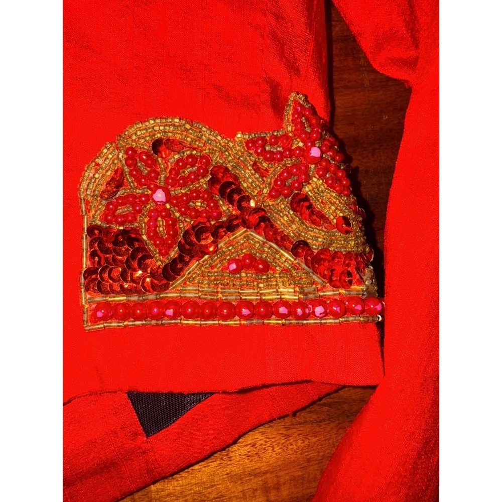 Hobby Horse Red Beaded Embellished Cropped Bolero‎ Women's Small - Picture 7 of 8
